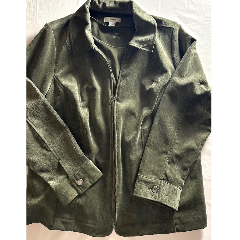 CJ Banks Olive Green 2 Piece Set Zip Jacket and Tank Top Plus Size 1X